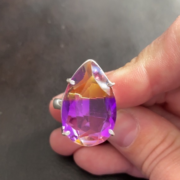 Tourmaline sterling silver statement ring size 8.5 - Picture 4 of 6